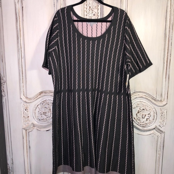 Danny and Nicole Lovely Pink and Gray Knit Dress Size 3X NWT - Picture 1 of 14